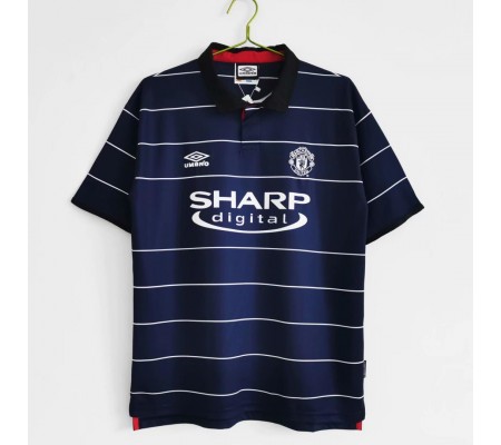 Manchester United 99/00 Away Dark Blue Soccer Jersey